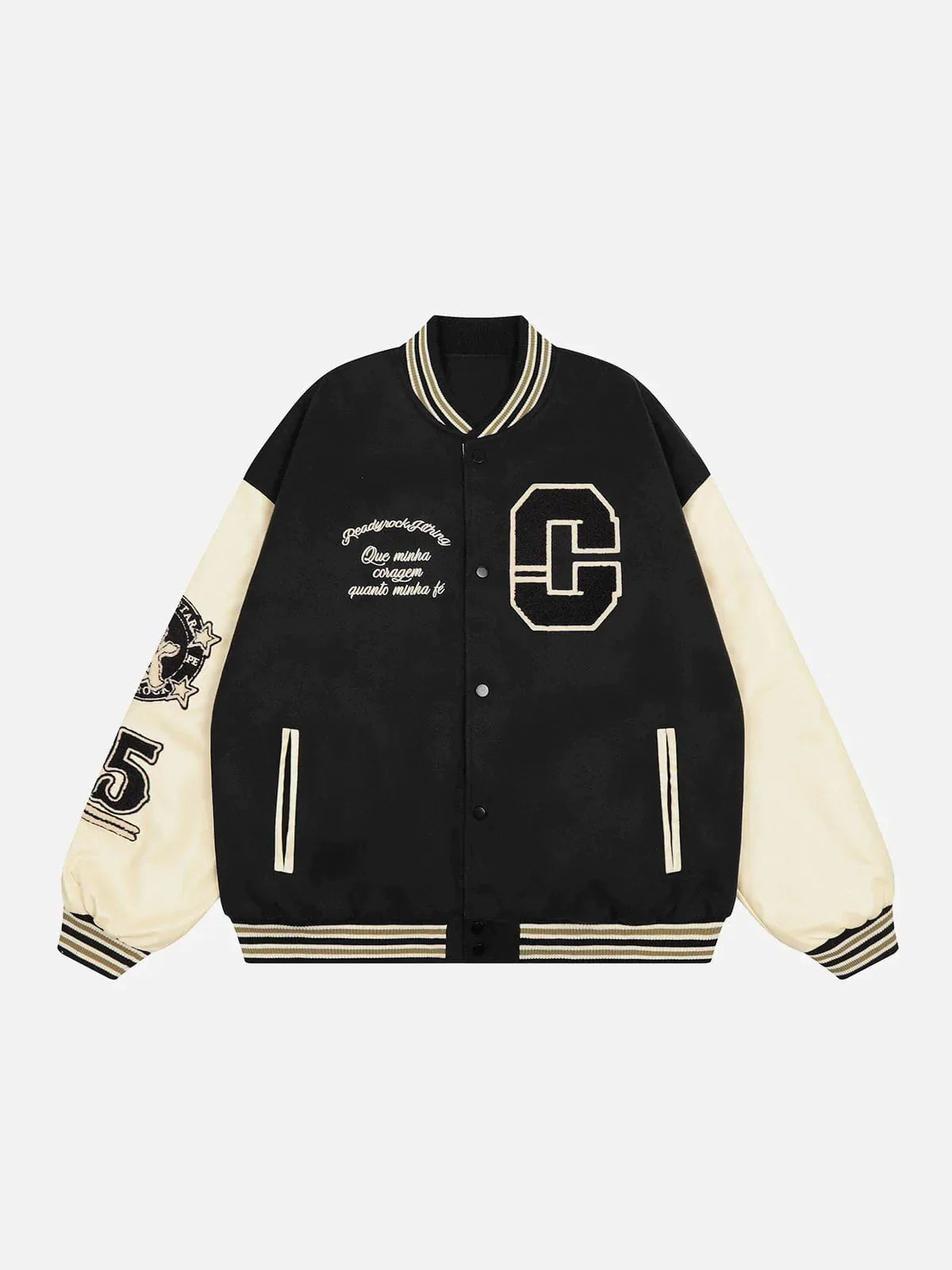 Embroidered Letter Varsity Jacket