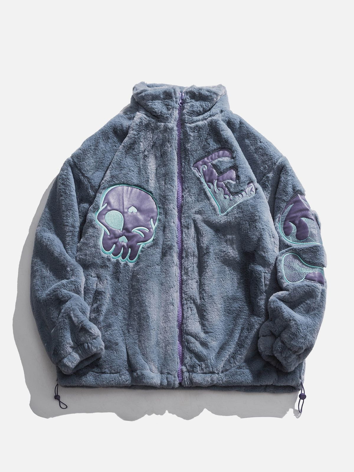 TALISHKO™ - Skull Embroidery Sherpa Winter Coat