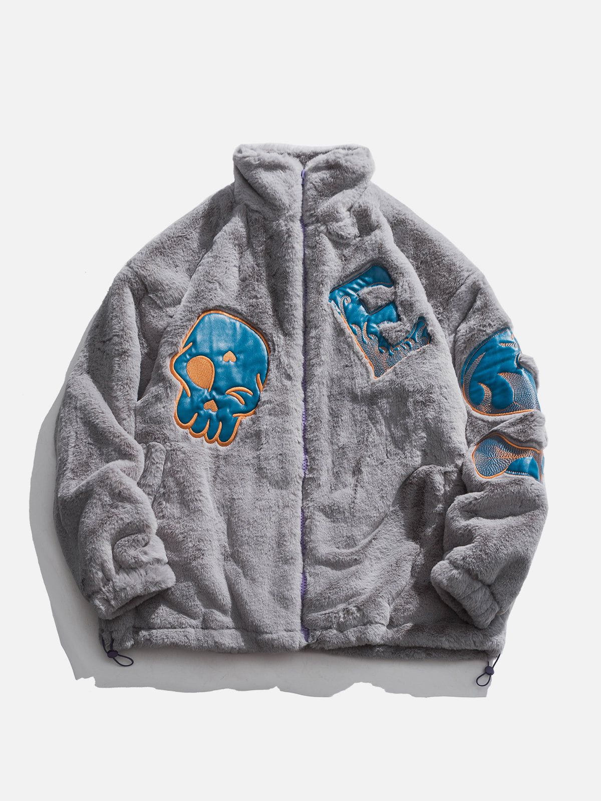 TALISHKO™ - Skull Embroidery Sherpa Winter Coat