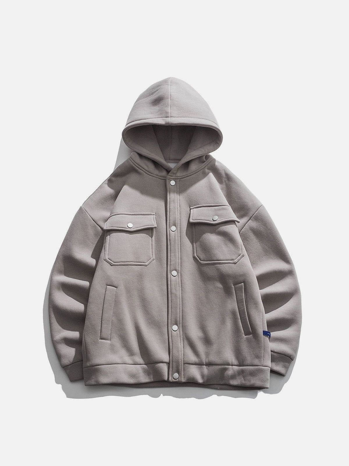 TALISHKO - Solid Color Multi-pocket Hooded Winter Coat TALISHKO - Solid Color Multi-pocket Hooded Winter Coat