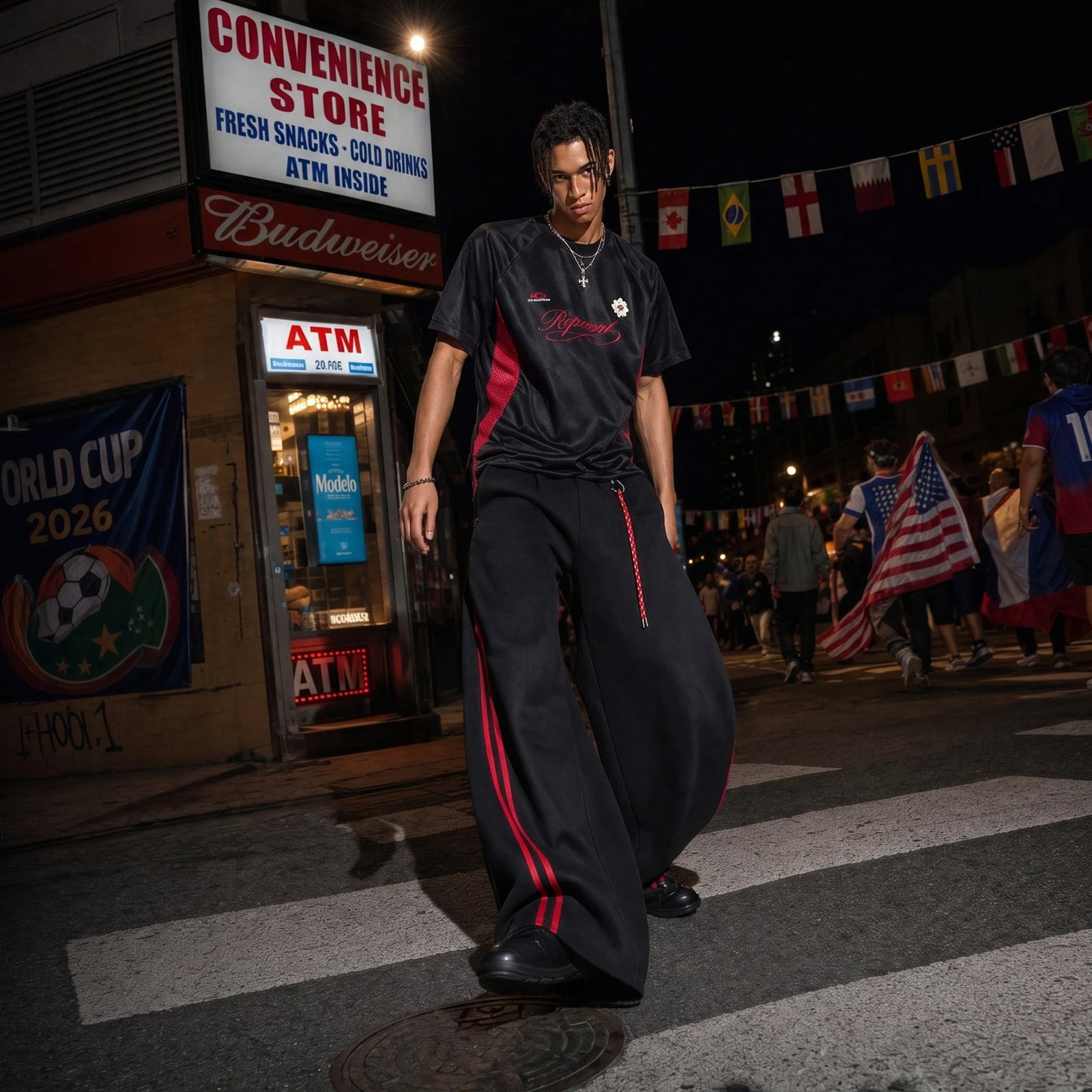 Talishko streetwear - gece sokak pozu
