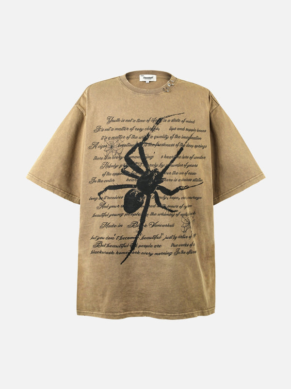 TALISHKO - Scripted Spider Vintage Text Tee