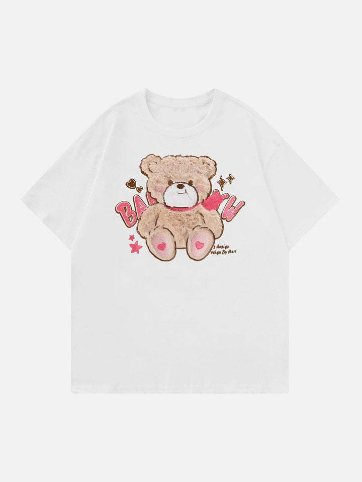 TALISHKO - Bear Embroidery Tee - streetwear fashion, outfit ideas - talishko.com