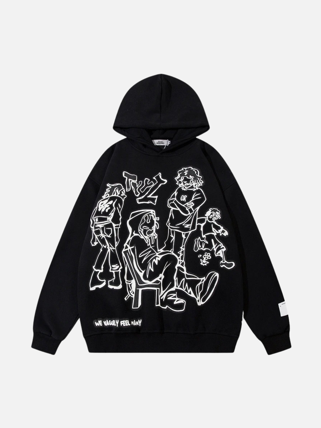 TALISHKO - Cartoon Line Character Print Hoodie - streetwear fashion, outfit ideas - talishko.com