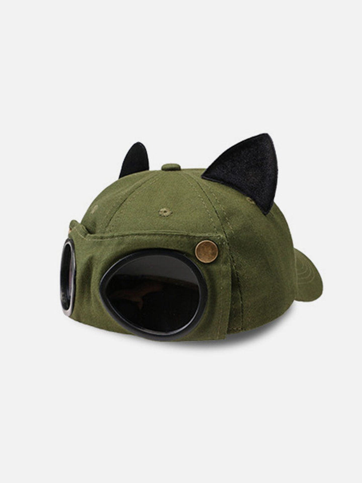 TALISHKO - Cat Ears Aviator Glasses Baseball Hat - streetwear fashion, outfit ideas - talishko.com