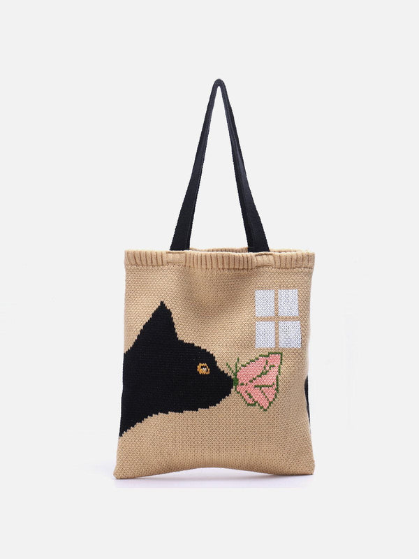 TALISHKO - Cat and Butterfly Knit Bag - streetwear fashion, outfit ideas - talishko.com