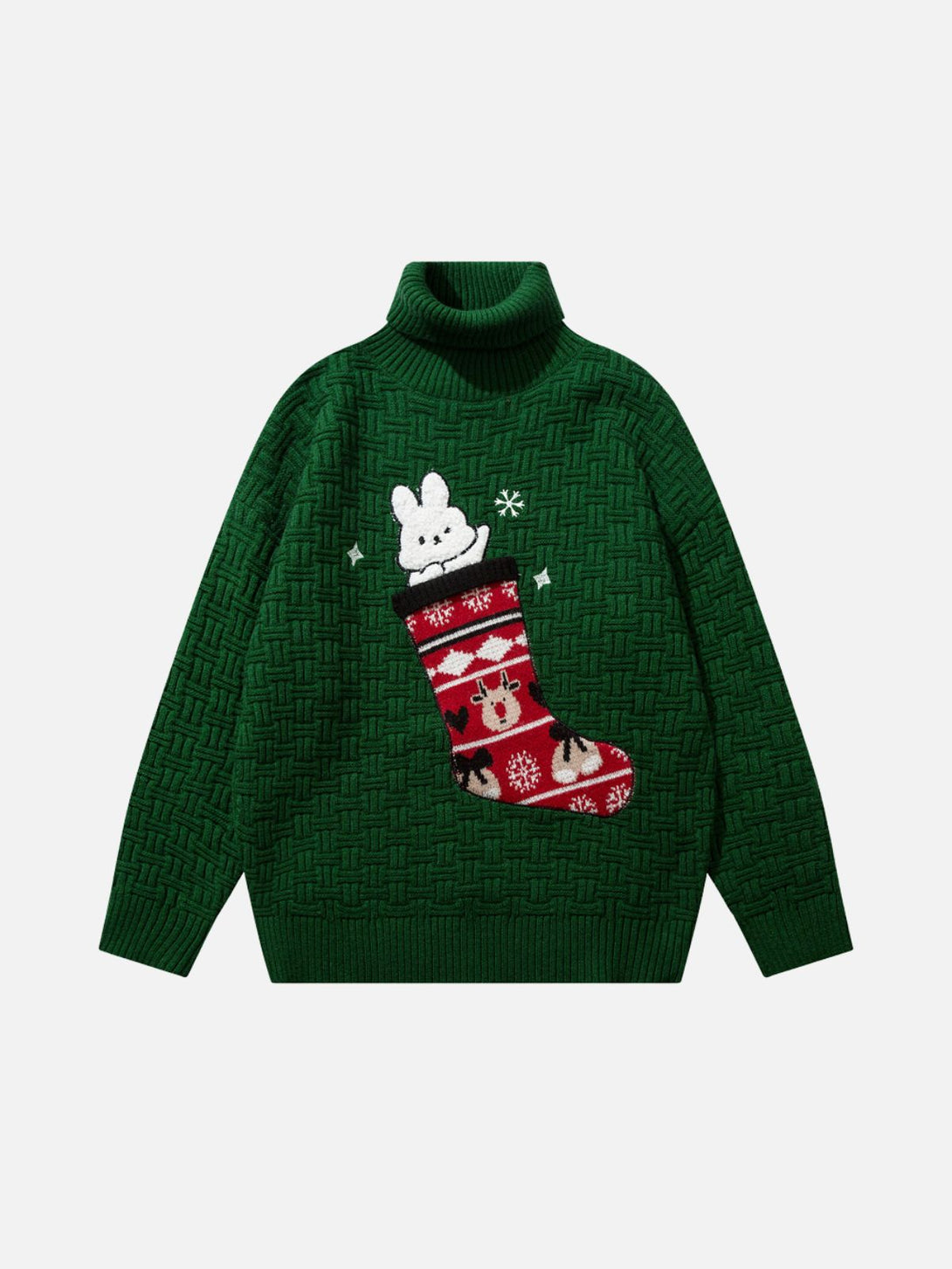 TALISHKO - Christmas Socks and Rabbit Print Sweater - streetwear fashion, outfit ideas - talishko.com