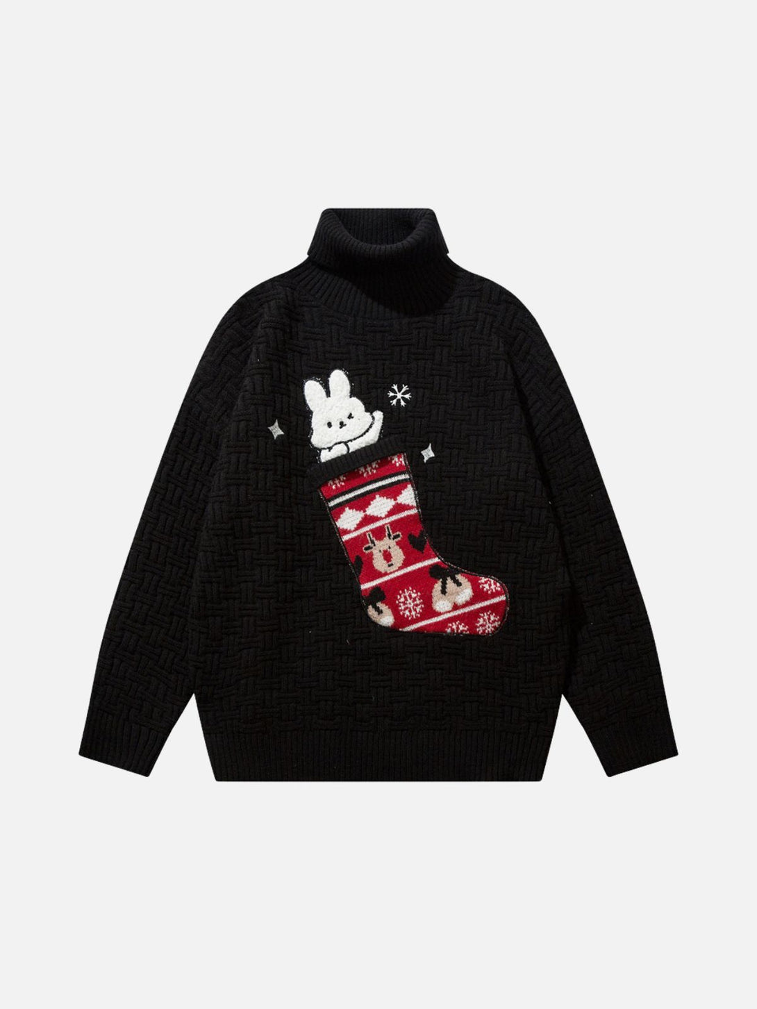 TALISHKO - Christmas Socks and Rabbit Print Sweater - streetwear fashion, outfit ideas - talishko.com