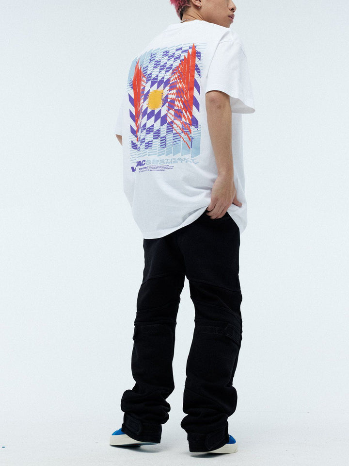 TALISHKO - Colored Checkerboard Graphic Tee - streetwear fashion, outfit ideas - talishko.com