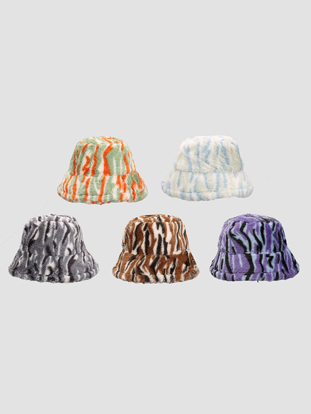 TALISHKO - Contrast Striped Plush Vintage Bucket Hat - streetwear fashion, outfit ideas - talishko.com