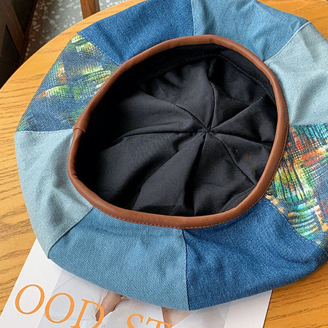 TALISHKO - Denim Colorblock Vintage Painter Hat - streetwear fashion, outfit ideas - talishko.com