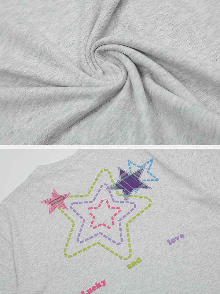 TALISHKO - Embroidered Foam Star Tee - streetwear fashion, outfit ideas - talishko.com