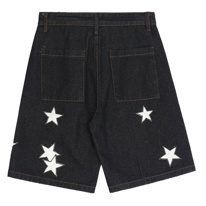TALISHKO - Embroidered Star Shorts - streetwear fashion, outfit ideas - talishko.com