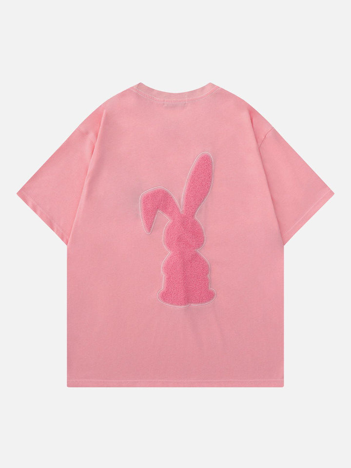 TALISHKO - Flocked Rabbit Print Tee - streetwear fashion, outfit ideas - talishko.com
