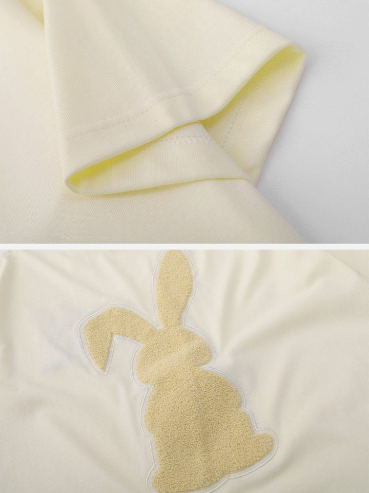 TALISHKO - Flocked Rabbit Print Tee - streetwear fashion, outfit ideas - talishko.com