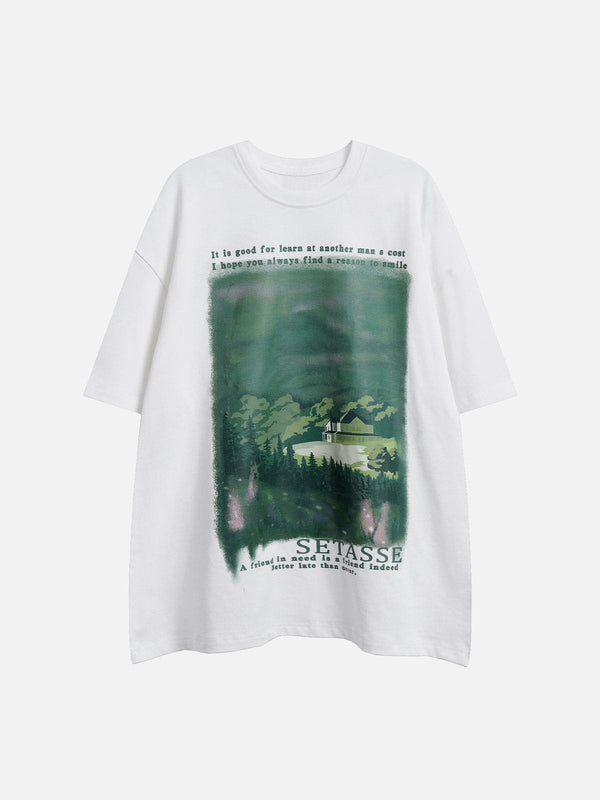 TALISHKO - Forest House Print Tee - streetwear fashion, outfit ideas - talishko.com