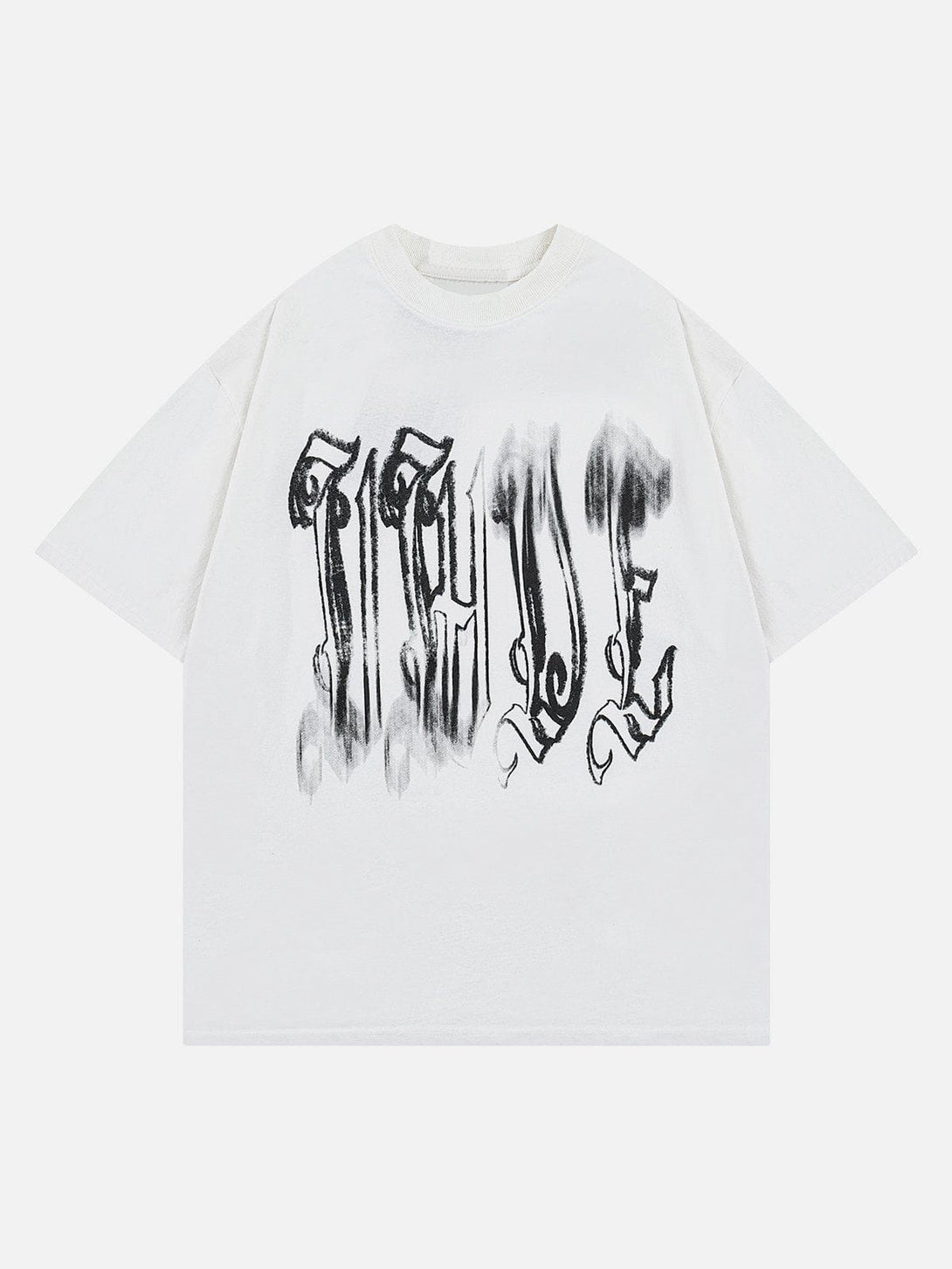 TALISHKO - Fuzzy Font Print Washed Tee - streetwear fashion, outfit ideas - talishko.com
