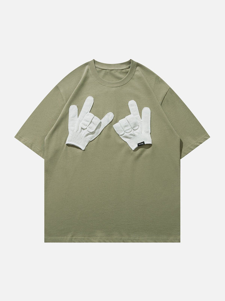 TALISHKO - Gloves Gestures Graphic Tee - streetwear fashion, outfit ideas - talishko.com