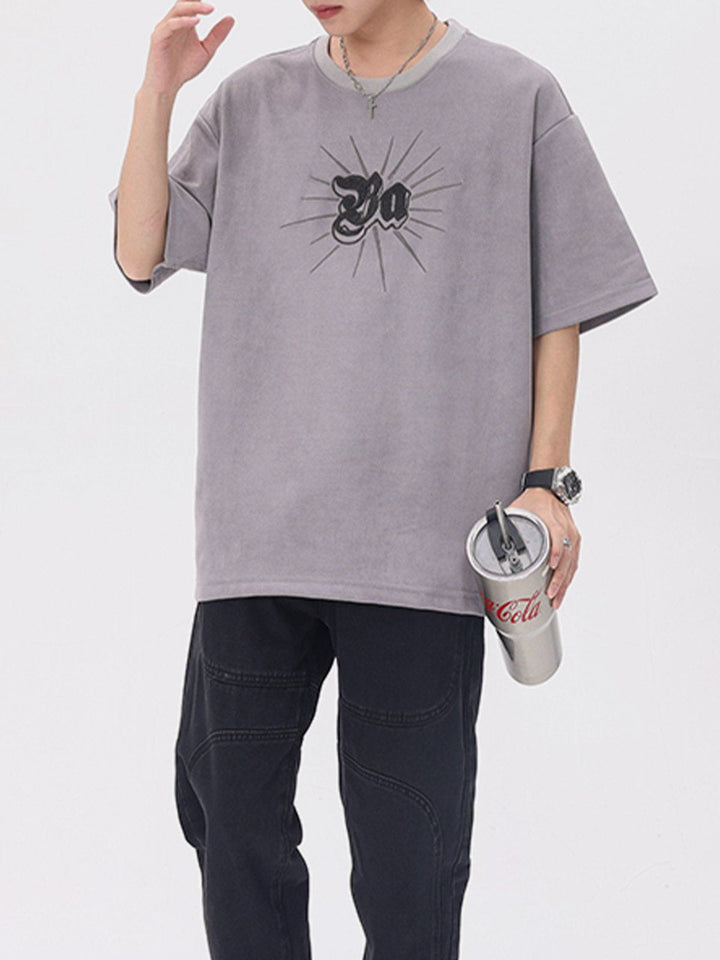 TALISHKO - Gothic Monogram Embroidery Tee - streetwear fashion, outfit ideas - talishko.com