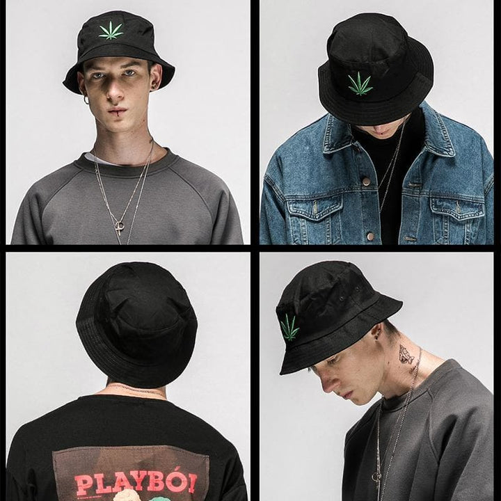 TALISHKO -  "Hemp Leaf" Bucket Cap - streetwear fashion, outfit ideas - talishko.com