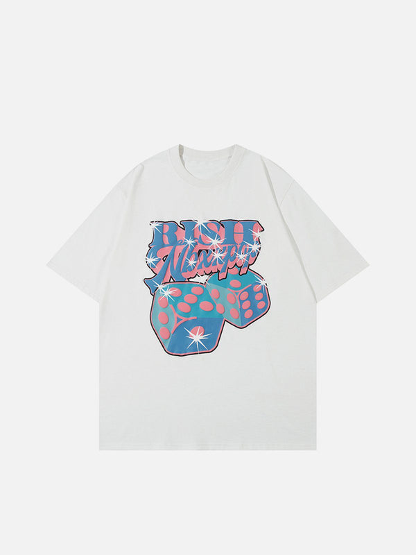 TALISHKO - Letter Dice Print Tee - streetwear fashion, outfit ideas - talishko.com