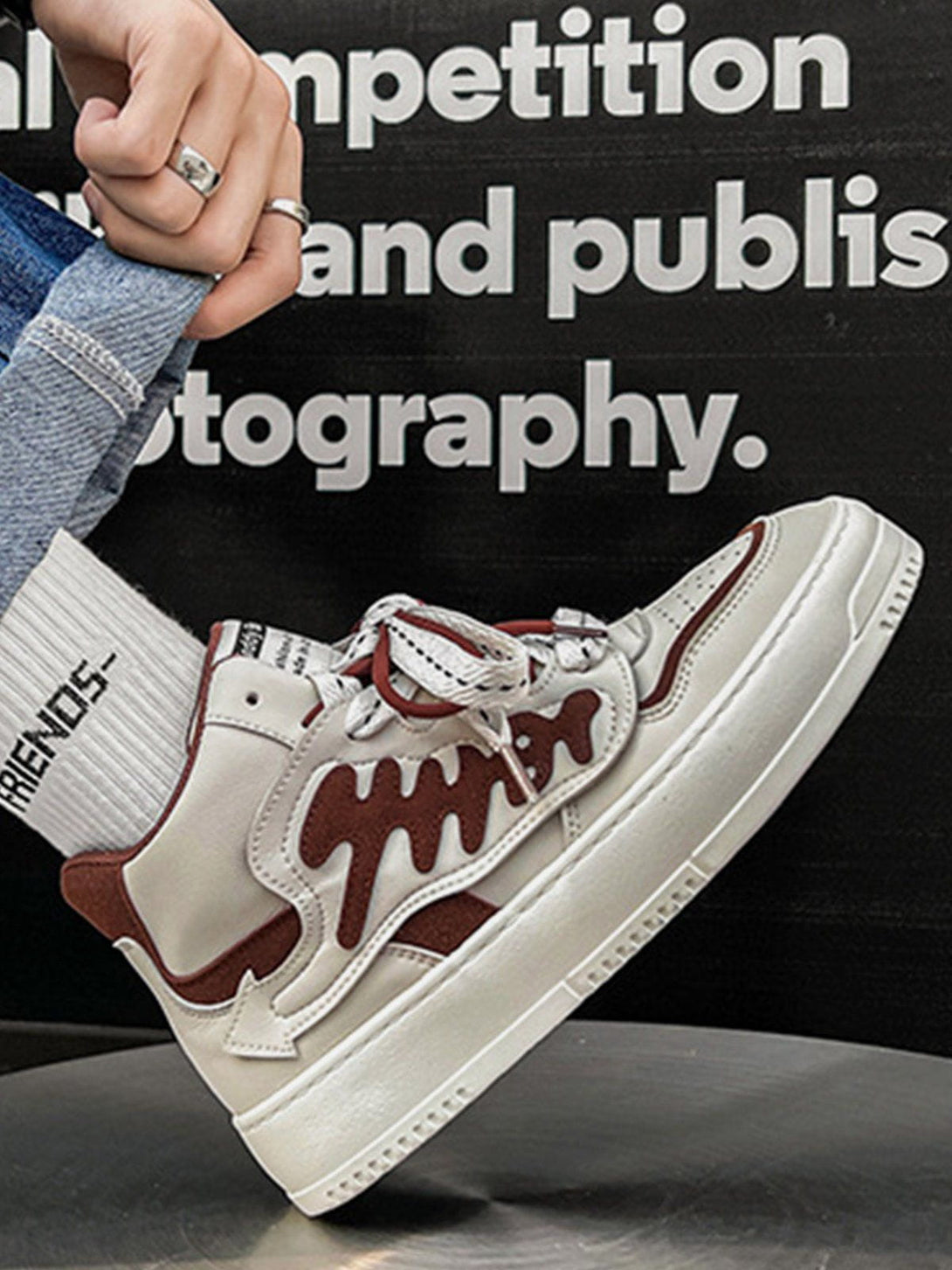TALISHKO - Letter High Skate Shoes - streetwear fashion, outfit ideas - talishko.com