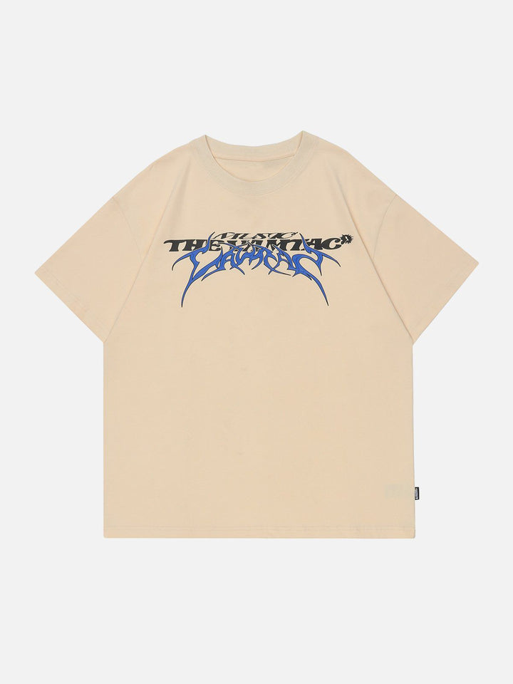 TALISHKO - Letter Print Solid Tee - streetwear fashion, outfit ideas - talishko.com