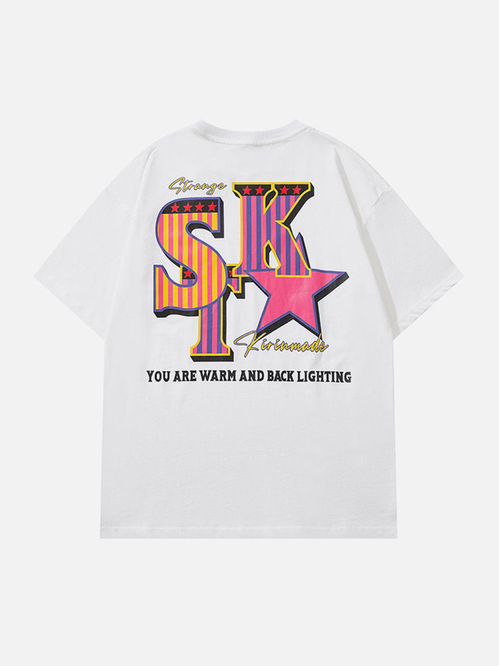 TALISHKO - Letter Star Print Tee - streetwear fashion, outfit ideas - talishko.com