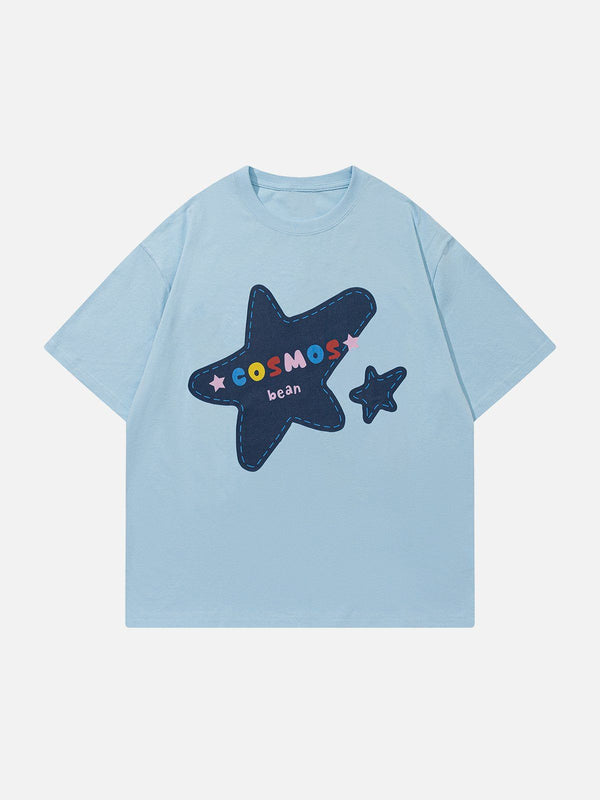 TALISHKO - Letter Star Print Tee - streetwear fashion, outfit ideas - talishko.com