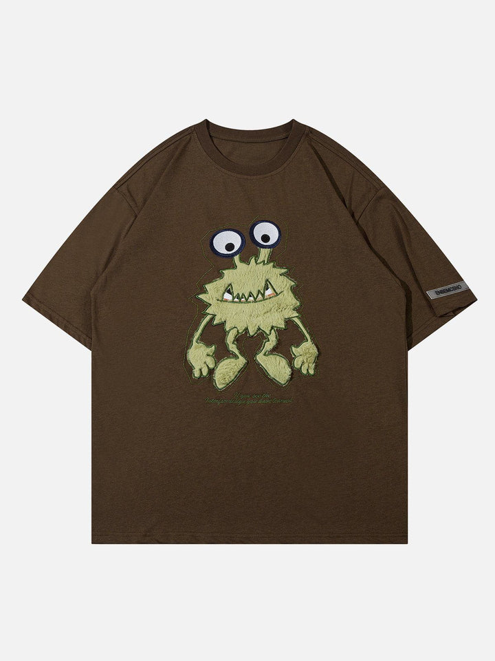 TALISHKO - Monster Embroidery Print Tee - streetwear fashion, outfit ideas - talishko.com