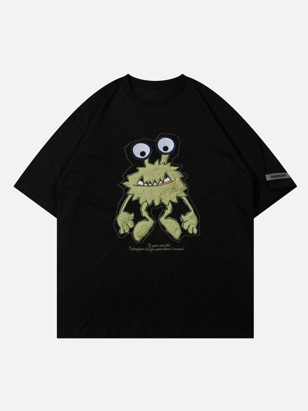 TALISHKO - Monster Embroidery Print Tee - streetwear fashion, outfit ideas - talishko.com