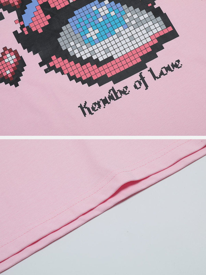 TALISHKO - Mosaic Pixel Heart Graphic Tee - streetwear fashion, outfit ideas - talishko.com