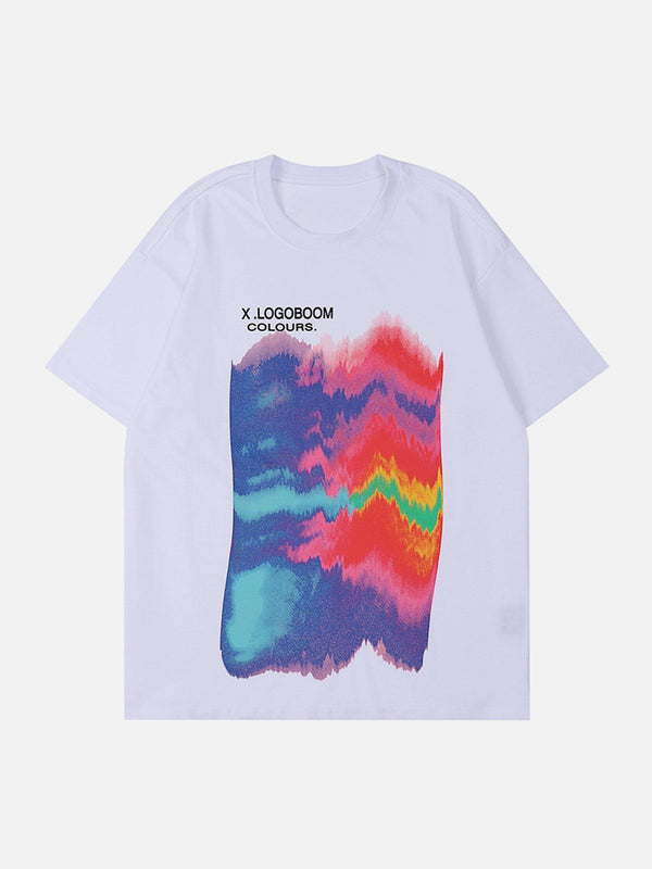 TALISHKO - Oil Painting Rainbow Print Tee - streetwear fashion, outfit ideas - talishko.com