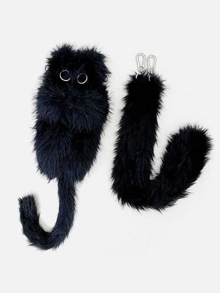 TALISHKO - Original Black Plush Aloof Cat Phone Wallet - streetwear fashion, outfit ideas - talishko.com