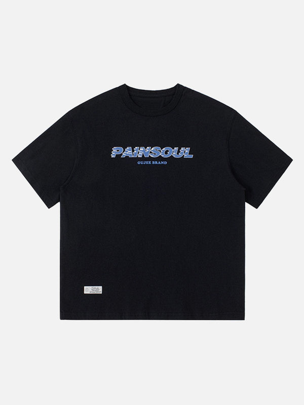 TALISHKO - PAINSOUL Print Cotton Tee - streetwear fashion, outfit ideas - talishko.com