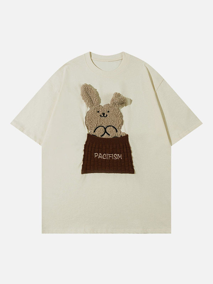 TALISHKO™ - Patch Embroidery Rabbit Print Tee streetwear fashion - talishko.com