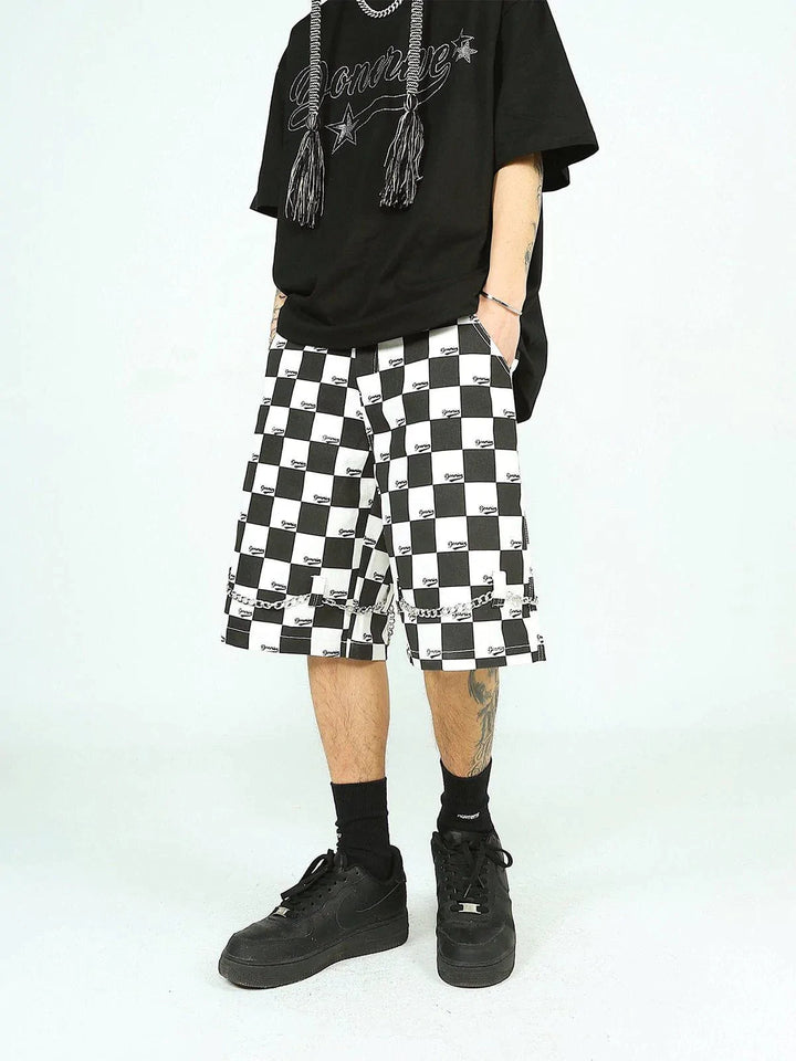 TALISHKO - Plaid Chain Shorts - streetwear fashion, outfit ideas - talishko.com