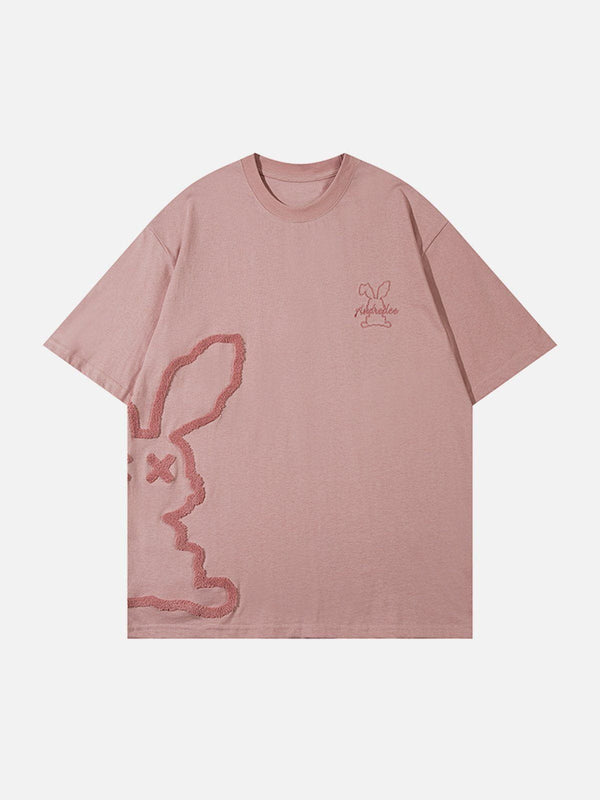 TALISHKO - Cutted Rabbit Embroidery Tee streetwear fashion - talishko.com