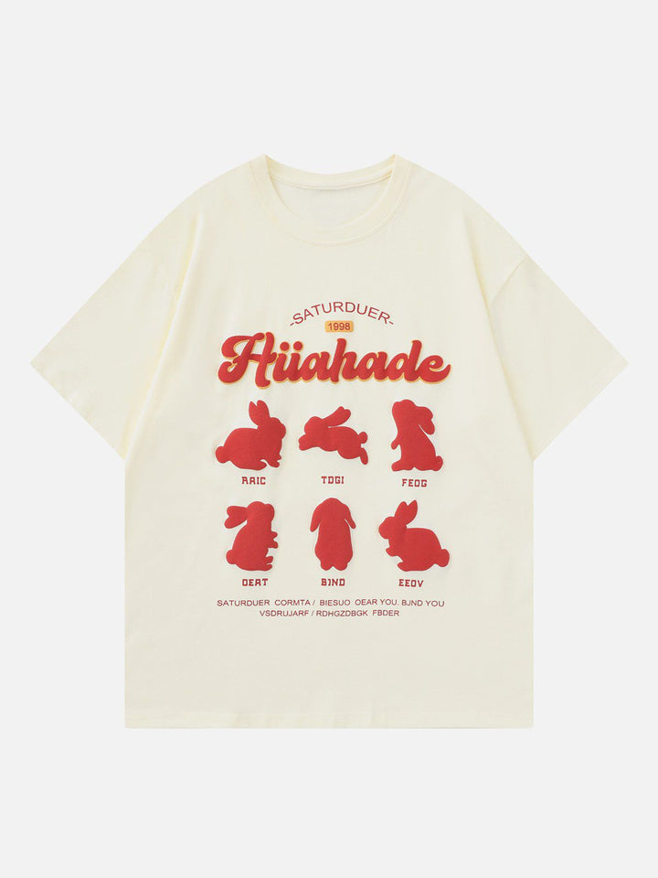 TALISHKO - Rabbit Print Solid Tee - streetwear fashion, outfit ideas - talishko.com