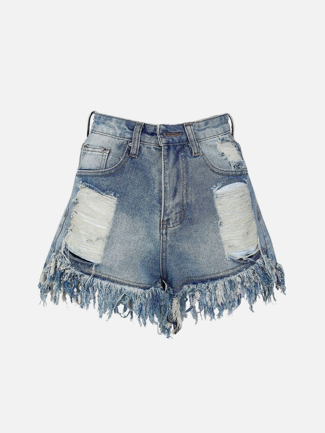 TALISHKO - Raw Ripped Denim Shorts - streetwear fashion, outfit ideas - talishko.com