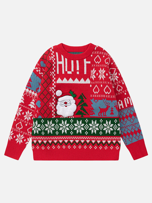 TALISHKO - Santa Print Christmas Sweater - streetwear fashion, outfit ideas - talishko.com