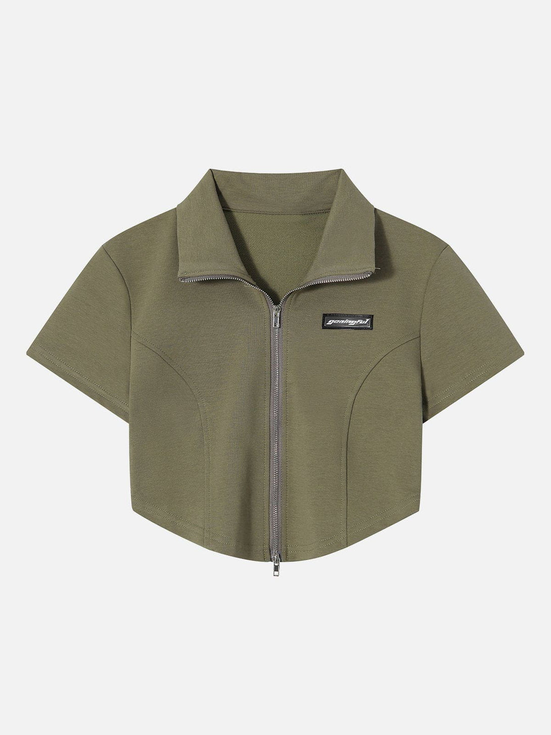 TALISHKO - Solid Zip Up Cropped Tee - streetwear fashion, outfit ideas - talishko.com