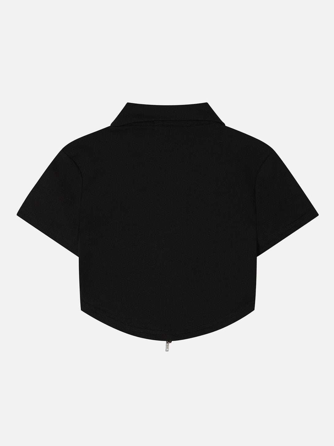 TALISHKO - Solid Zip Up Cropped Tee - streetwear fashion, outfit ideas - talishko.com