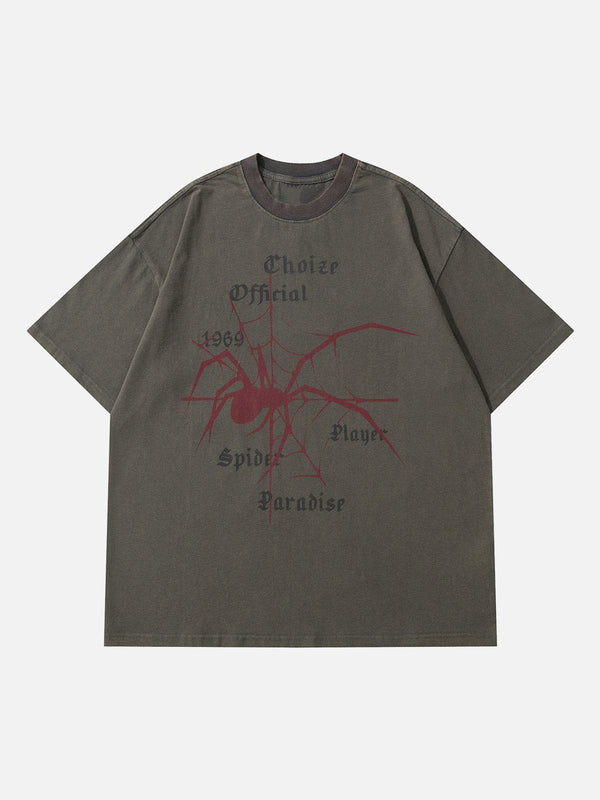 TALISHKO - Spider Print Washed Tee - streetwear fashion, outfit ideas - talishko.com