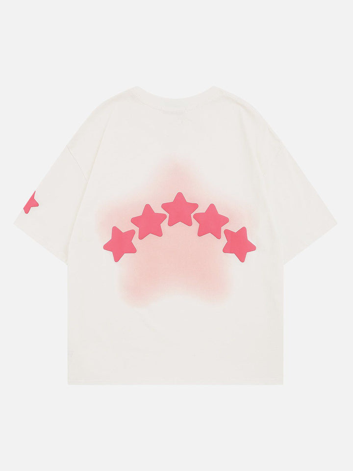 TALISHKO - Star Dip-dye Embroidery Tee - streetwear fashion, outfit ideas - talishko.com