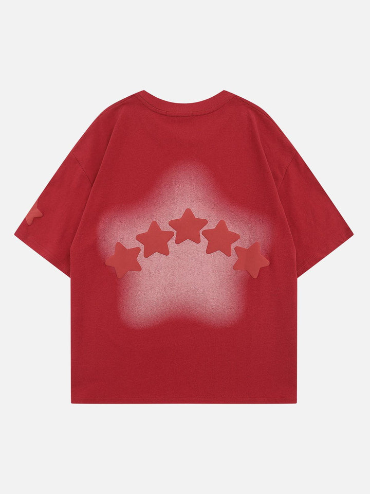 TALISHKO - Star Dip-dye Embroidery Tee - streetwear fashion, outfit ideas - talishko.com