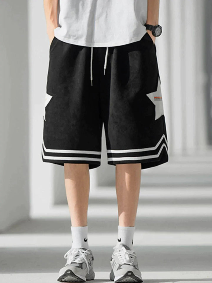 TALISHKO - Star-paneled Sports Basketball Shorts - streetwear fashion, outfit ideas - talishko.com