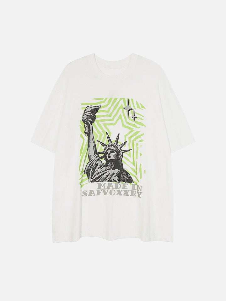 TALISHKO - Statue of Liberty Print Star Tee - streetwear fashion, outfit ideas - talishko.com