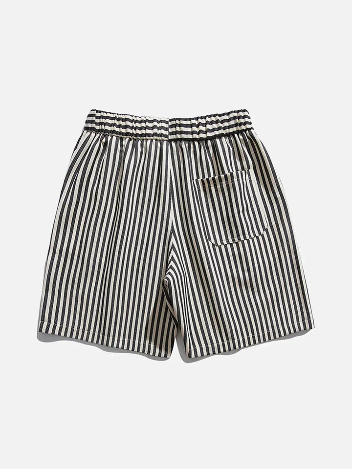 TALISHKO - Striped Print Loose Drawstring Shorts - streetwear fashion, outfit ideas - talishko.com
