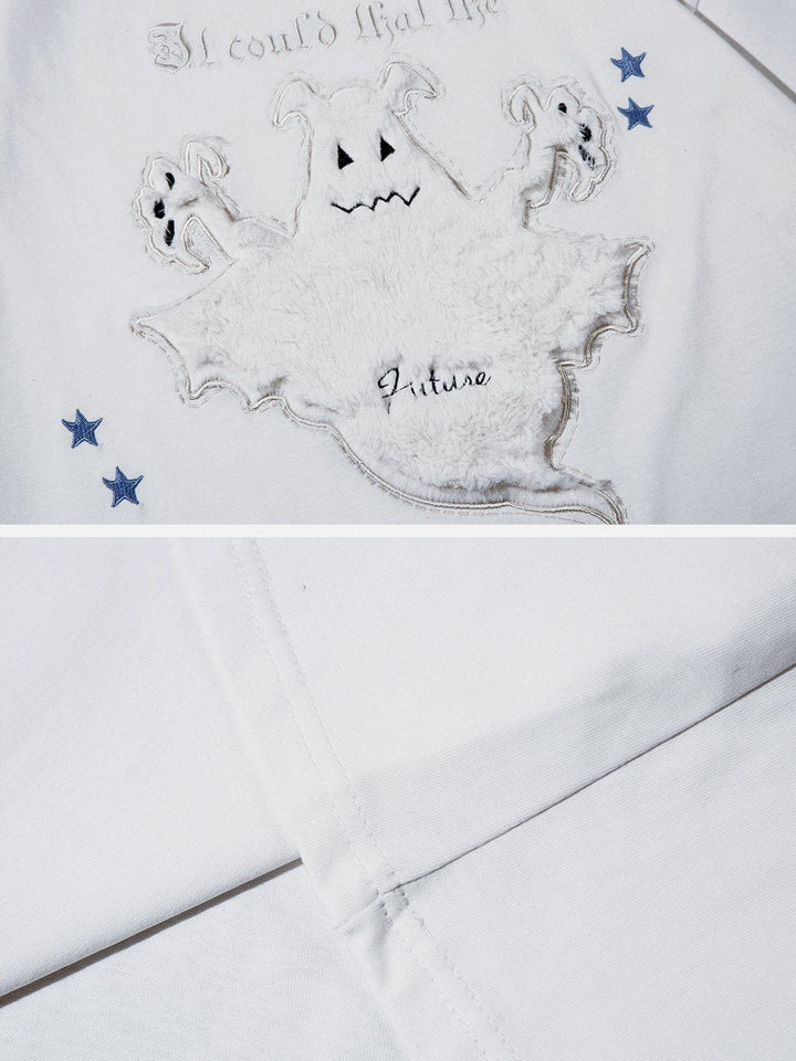 TALISHKO - Towel Embroidery Ghost Print Tee - streetwear fashion, outfit ideas - talishko.com